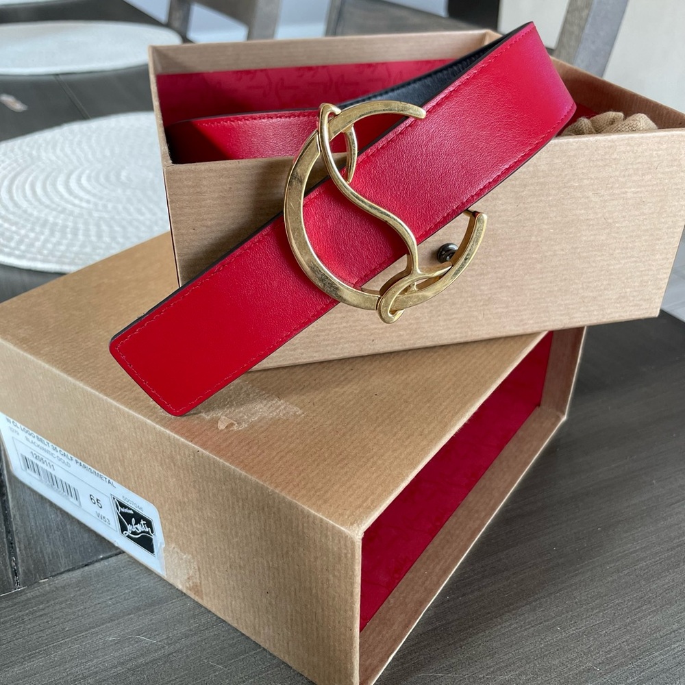 Christian Louboutin Red Gold Belt